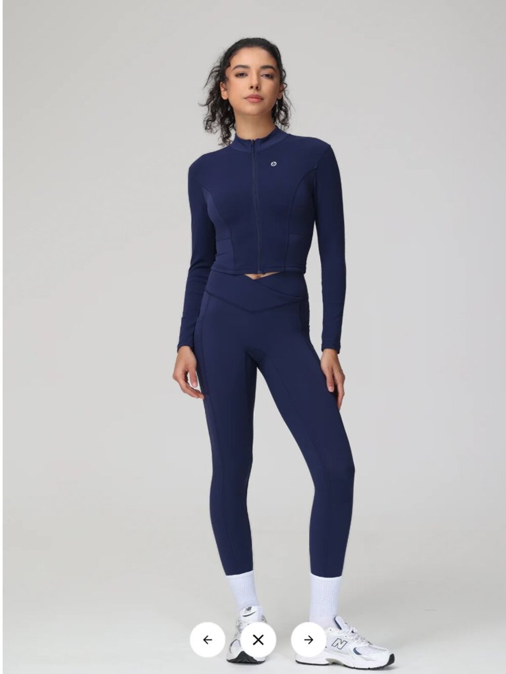 Comfort Club High-Waist Leggings with Side Pockets (Navy)